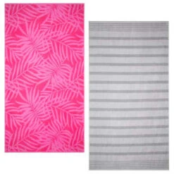 B&M Oversized Jacquard Beach Towel - Pink Tropical -Addis Homedecor Store 393922 oversize jacquard beach towel group 2