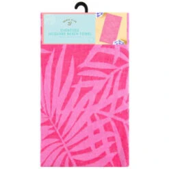B&M Oversized Jacquard Beach Towel - Pink Tropical -Addis Homedecor Store 393922 oversize jacquard beach towel pink tropical