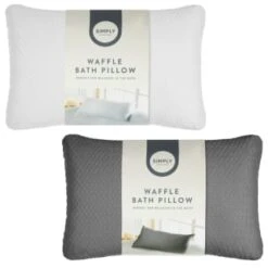 Simply Everyday Waffle Bath Pillow - Grey -Addis Homedecor Store 394038 waffle bath pillow