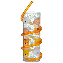 B&M Little Safari Animal Tumbler & Straw (Assorted) -Addis Homedecor Store 394235 kids animal tumbler and straw animal orange