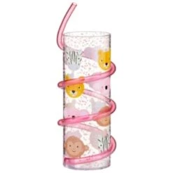 B&M Little Safari Animal Tumbler & Straw (Assorted) -Addis Homedecor Store 394235 kids animal tumbler and straw animals pink