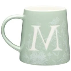 B&M Floral Alphabet Mug (Assorted) -Addis Homedecor Store 394397 floral alphabet mug green m