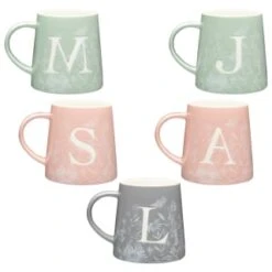 B&M Floral Alphabet Mug (Assorted) -Addis Homedecor Store 394397 floral alphabet mug group