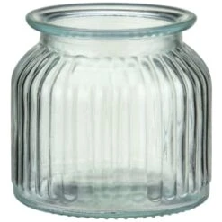 B&M Small Ribbed Glass Jar With Wooden Lid -Addis Homedecor Store 394427 ribbed glass jar with wooden lid small 3