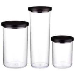 B&M Canister With Airtight Wooden Lid 2L -Addis Homedecor Store 394622 394623 394624 1 7l canister with black lid group