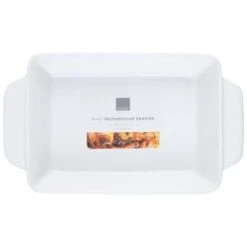 B&M White Rectangular Roaster -Addis Homedecor Store 394625 white rectangular roaster
