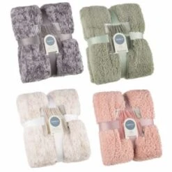 B&M Simply Two Tone Teddy Throw - Grey -Addis Homedecor Store 394924 394926 394927 394928 simply plain teddy throw group