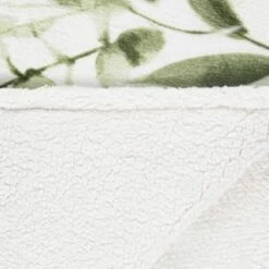 Winston Green Leaf Sherpa Throw -Addis Homedecor Store 394948 winston leaf sherpa throw green 3