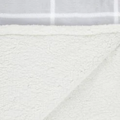 Winston Grey Check Sherpa Throw -Addis Homedecor Store 394978 winston grey check sherpa throw 2