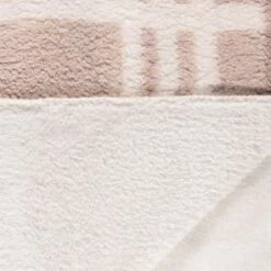 B&M Check Sherpa Throw - Natural -Addis Homedecor Store 394999 check sherpa throw natural 3