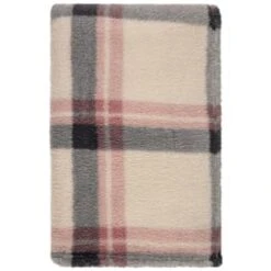 Simply Blush Check Sherpa Throw -Addis Homedecor Store 395364 stripe ocean tide cushion 4