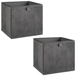Lokken Velvet Storage Cubes 2pk - Grey 8 Lokken Velvet Storage Cubes 2pk - Grey -Addis Homedecor Store 395825 2pk velvet lokken storage cubes grey 3