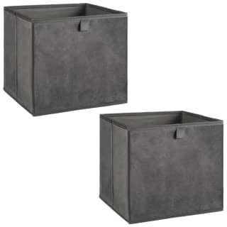 Lokken Velvet Storage Cubes 2pk - Grey 5 Lokken Velvet Storage Cubes 2pk - Grey - Image 3