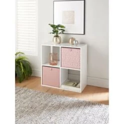 Lokken Printed Storage Cubes 2pk - Pink Diamond -Addis Homedecor Store 395838 2pk printed lokken storage cubes pink diamond