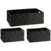 B&M Caen Set Of 3 Paper Rope Baskets - Black