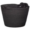 B&M Cara Rope Basket With Handle - Black -Addis Homedecor Store 395872 cara rope basket with handle black