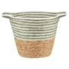 B&M Stripe Top Basket With Handle - Green -Addis Homedecor Store 395891 stripe top basket with handle green