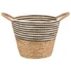 B&M Stripe Top Basket With Handle - Mono