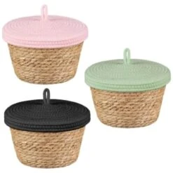 B&M Kendall Basket With Lid - Green -Addis Homedecor Store 395974 395975 395976 kendall basket with lid group 1