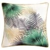 B&M Leaf Print Shower Resistant Cushion With Foiling - White -Addis Homedecor Store 396051 leaf print shower resistant cushion with foiling
