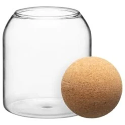 B&M Small Glass Jar With Cork Lid -Addis Homedecor Store 396483 small glass jar with cork lid 2