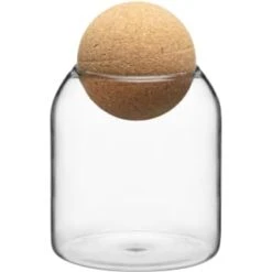 B&M Small Glass Jar With Cork Lid