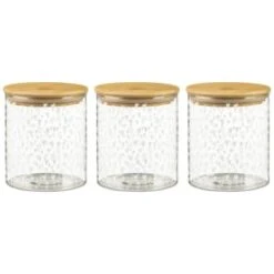 B&M Printed Glass Bamboo Storage Jars 3pc -Addis Homedecor Store 396485 3pk printed glass bamboo storage jars 2