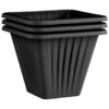 Square Planter 3pk - Black -Addis Homedecor Store 397062 3 pack square planters black
