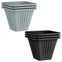 Square Planter 3pk - Black -Addis Homedecor Store 397062 397063 3 pack square planters group