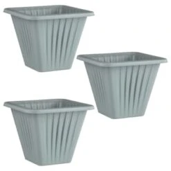 Square Planter 3pk - Grey -Addis Homedecor Store 397063 3 pack square planters grey group