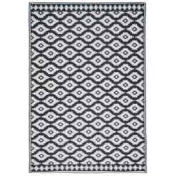 B&M Large Outdoor Rug 1.2 X 1.8m - Black 7 B&M Large Outdoor Rug 1.2 X 1.8m - Black -Addis Homedecor Store 397836 rug black aztec 1 2x1 8m