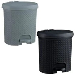 B&M Knit Peddle Bin - Grey -Addis Homedecor Store 400122 400123 knit peddle bin 1