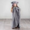 Simply Kids Hooded Sherpa Blanket - Grey -Addis Homedecor Store 400213 simply kids hooded sherpa blanket grey