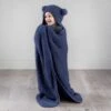 Simply Kids Hooded Sherpa Blanket - Navy -Addis Homedecor Store 400216 simply kids hooded sherpa blanket navy